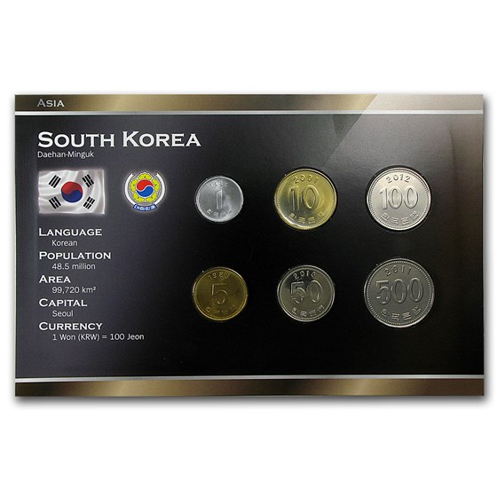 South Korea 1 Won-500 Won Coin Set Unc South Korea 1 Won-500 Won Coin Set Unc